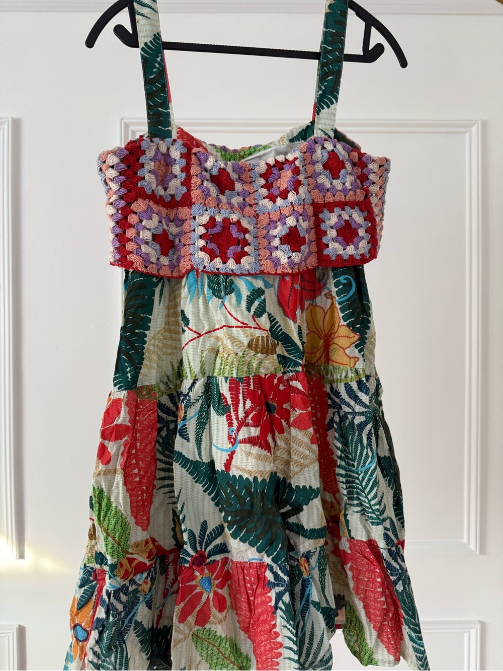 FARM Rio Tropical Floral Sundress with Crochet Bodice